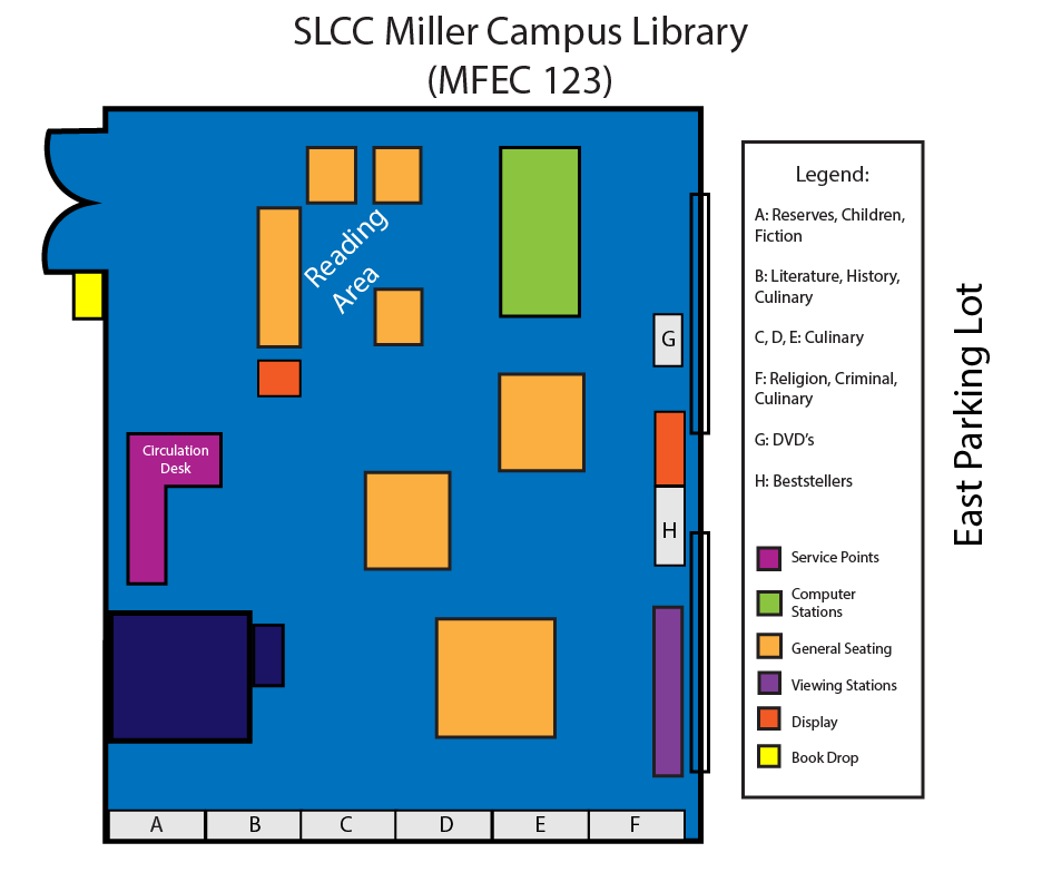 Map for Miller Campus Library.