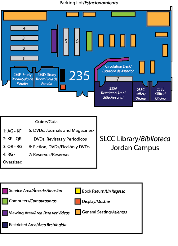Map for Jordan Campus Library.